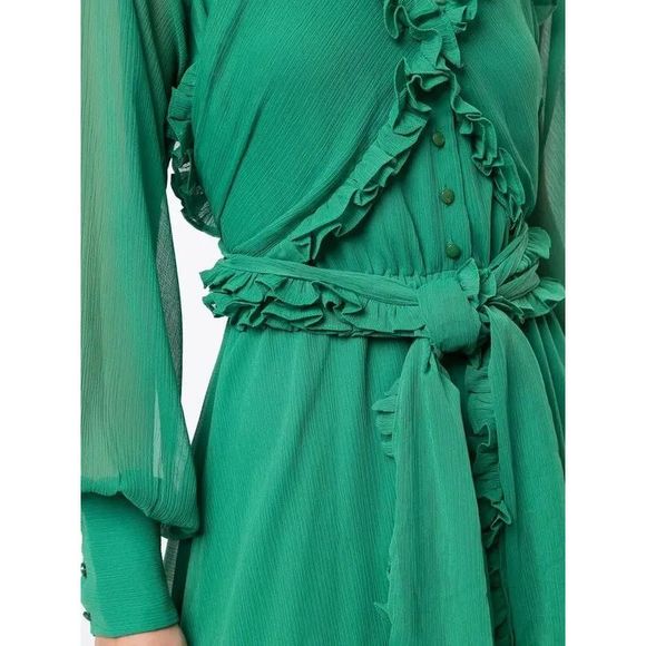 ALEXIS Ruffle-Trimmed Mini Dress - Green Size S $595 - Picture 5 of 12